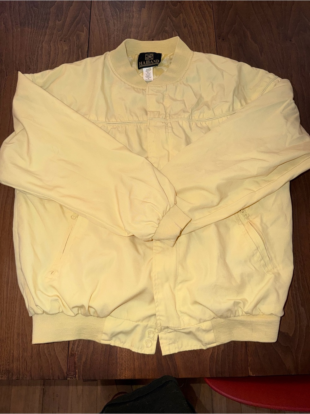Vintage 80s/90s Haband Lightweight Bomber Jacket Yellow Grandpacore